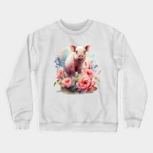 Pig Floral Crewneck Sweatshirt